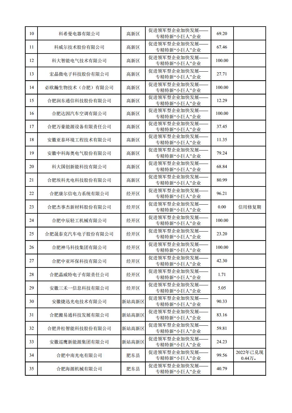 (合肥市)2022年下半年固定資產(chǎn)投資、2022年度先進(jìn)制造業(yè)、民營經(jīng)濟(jì)及專精特新政策項(xiàng)目獎補(bǔ)資金的公示